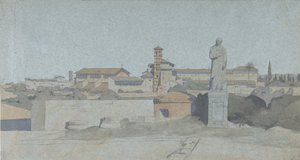 SS. Giovanni e Paolo, a Villa Matteiből nézve, Róma, .