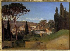 Egy római villa látképe Achilles J. Benouville (1815-1891) festménye 1844 V. 0,51 x 0,72 m Párizs, Muse d