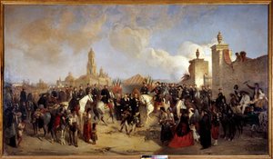 Mexikói expedíció (1861-1867): „” 1863. 06. 10-én lépett be a francia expedíciós csapatba Mexikóvárosban, Forey tábornok megkapja Prefet Azcarte-tól a város kulcsait”” Jean Adolphe Beauce (1818-1875) festménye 1868 V. 2,15x3,75 m .