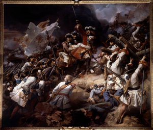 A denaini csatát 1712. július 24-én a Marechal de Villars nyerte meg Savoyai Jenő herceg felett. Jean Alaux dit le Romain (1786-1864) festménye 1839 V. 4,65 x 5,43 m