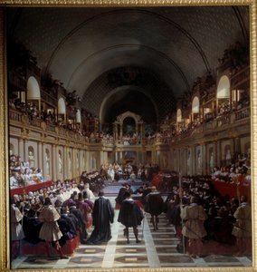 Párizs általános államai 1614. október 27. A közgyűlést a Louvre-ban tartották, XIII. Lajos király elnökölt édesanyjával, Marie de Medicissel. Jean Alaux (1786-1864) festménye, dit le Romain