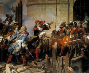 Valenciennes-t XIV. Lajos (1638-1715) megrohamozta 1677. március 17-én Vauban irányítja a katonai műveleteket. Jean Alaux dit le Romain (1786-1864) festménye 1837 V. 4,15x4,65 m - Valenciennes-t megrohamozta XIV. Lajos (1638-1715) 1677. március 17-én. Vaub