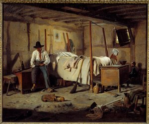 Az orvvadász Jean Alphonse Roehn (1799-1864) festménye 1850 Dim. 0,5x0,6 m