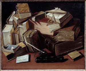 Jean Andreas Biset (1672-kb. 1710) Csendélet könyvekkel festménye. Bourg en Bresse, Musee de Breu – Csendélet könyvekkel. Jean Andreas Biset (1672-kb. 1710) festménye. Breu Múzeum, Bourg en Bresse, Franciaország alkotó: Jean Andreas Biset