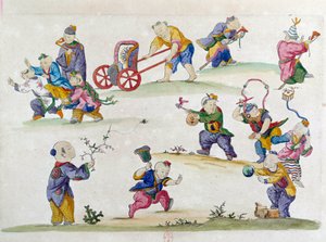 Rajz kínai vázából: gyerekjáték. Jean Antoine Fraisse festménye (XVIII. század)