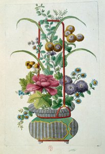 Virágcserép. Jean Antoine Fraisse metszete (XVIII. század)