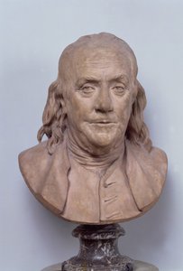 Benjamin Franklin (1706-90) mellszobra 1778 (terrakotta) (lásd még 102249)