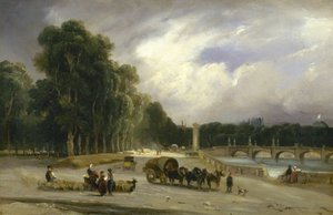Le Cours-la-Reine, 1828 körül (olaj) alkotó: Jean Antoine Theodore Gudin