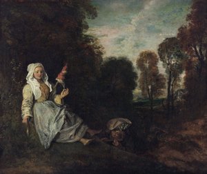 Esti tájkép fonóval, 1715 körül (festmény)