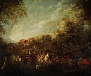 Felvonuló csapatok alkotó: Jean Antoine Watteau