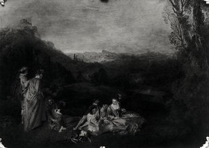 Békés szerelem, 1718-19 körül (lásd még 418315) alkotó: Jean Antoine Watteau