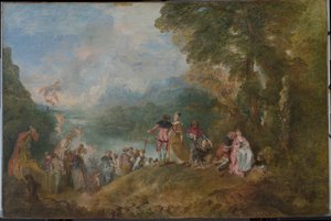 Zarándoklat Cytherába, 1717-ben alkotó: Jean Antoine Watteau