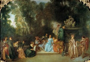 Rekreációs galante Jean Antoine Watteau festménye (1684-1721) 18. századi Berlin, Dahlem Múzeum alkotó: Jean Antoine Watteau