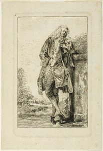 Álló férfi könyökére támaszkodva alkotó: Jean Antoine Watteau