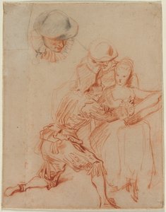 Tanulmány a "The Romancer" számára alkotó: Jean Antoine Watteau