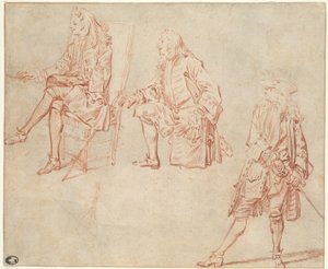 Három tanulmány egy úriemberről alkotó: Jean Antoine Watteau