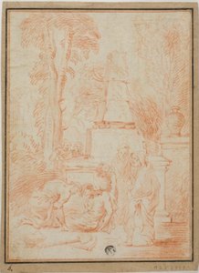 Tóbit A halott eltemetése vagy a fóciánus temetése alkotó: Jean Antoine Watteau