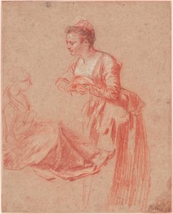 Két alaktanulmány egy fiatal nőről, c. 1716 alkotó: Jean Antoine Watteau