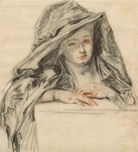 Fekete ruhás nő, 1719 körül alkotó: Jean Antoine Watteau