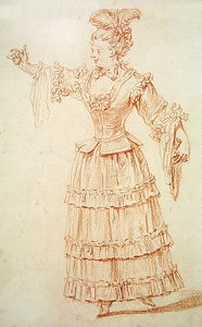 Operatáncos (piros kréta papíron) alkotó: Jean Antoine Watteau
