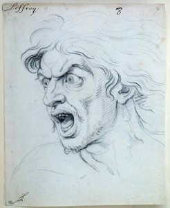 A lélek szenvedélyeinek kifejezése; a Félelmetes. Jean Audran (1667-1756) rajza