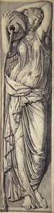 Egy nimfa (grafit papíron) (a párért lásd: 283230) alkotó: Jean Auguste Dominique Ingres