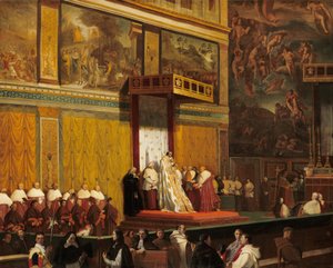 Pius pápa a Sixtus-kápolnában, 1814 alkotó: Jean Auguste Dominique Ingres