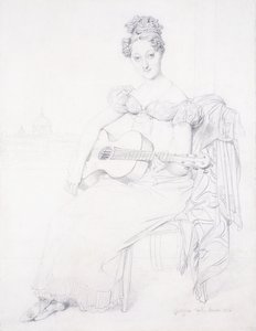 Miss Elizabeth Keating portréja gitáron játszik, 1816 alkotó: Jean Auguste Dominique Ingres