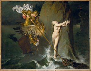 Roger és Angelique, egy jelenet Ariost Orlando című művéből ... alkotó: Jean Auguste Dominique Ingres