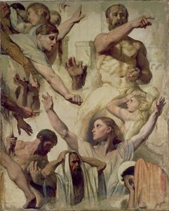 Tanulmányok Szent Symphorien vértanúságához (Szent, Anya és Prokonzul), 1833 (olaj grafiton és vörös kréta, vászon) alkotó: Jean Auguste Dominique Ingres