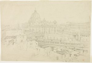 A római Szent Péter-templom látképe alkotó: Jean Auguste Dominique Ingres