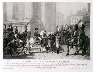 Napóleon belépése Berlinbe 1806 októberében, vésette Louis Jean Allais (1762-1833) (litho)