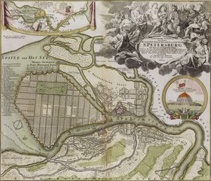 Petersburg térképe Szentpétervár főterv alkotó: Jean Baptiste Alexandre Le Blond