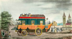 Az autó (vagy szorgalom) gőze van: 1835-ös francia találmány. Ange Tissier (1814-1876) metszete. 1835. Magángyűjtemény