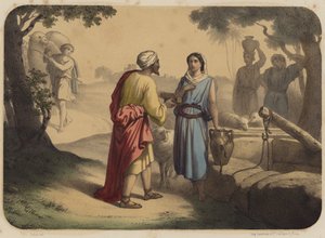Eliezer Et Rebecca alkotó: Jean Baptiste Auguste Leloir