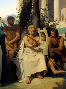 Homere, a Kr.e. 9. századi görög költő. Jean-Baptiste Auguste Leloir (1809-1892) Musee du Louvre festményének részlete.