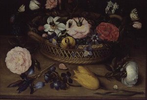 Kosár virággal alkotó: Jean Baptiste Bosschaert