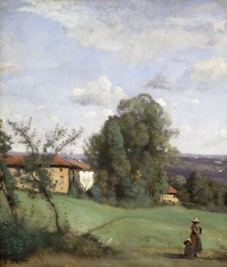 Tanya Dardagnyban; Dardagny-tanya, 1855-57 körül alkotó: Jean Baptiste Camille Corot