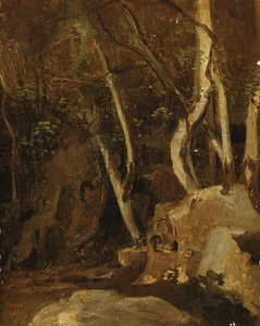 Civita Castellanánál, erdős sziklák, 1825-28 alkotó: Jean Baptiste Camille Corot