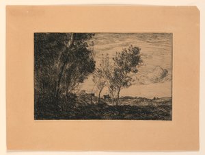 A dűnékben: Erdő emléktárgya a Hauge-ban alkotó: Jean Baptiste Camille Corot