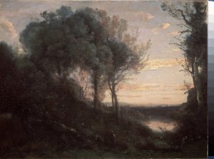 Este, 1860 körül (Olaj, vászon) alkotó: Jean Baptiste Camille Corot