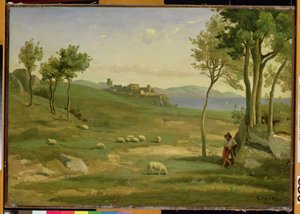 Olasz táj, 1838 alkotó: Jean Baptiste Camille Corot