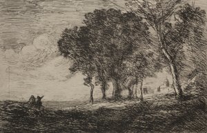 Olasz táj, c. 1865. alkotó: Jean Baptiste Camille Corot