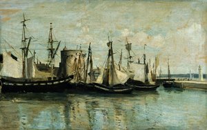 La Rochelle, a szárazdokk bejárata alkotó: Jean Baptiste Camille Corot