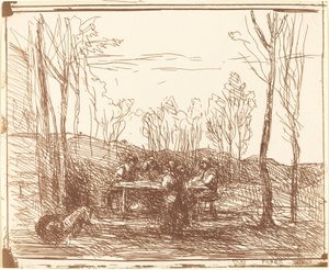 Ebéd egy tisztáson alkotó: Jean Baptiste Camille Corot