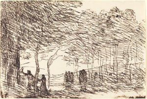 Orpheus vezető Eurydice Orphe magával ragadó Eurydice, 1860. alkotó: Jean Baptiste Camille Corot