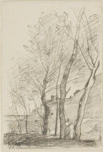 Olvasás a fák alatt alkotó: Jean Baptiste Camille Corot