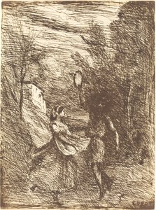 Saltarello (Saltarelle) alkotó: Jean Baptiste Camille Corot