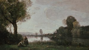 Szajnai táj Chatou közelében, 1885 alkotó: Jean Baptiste Camille Corot