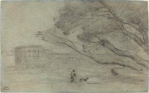 Emléktárgy: Római táj a Colosseummal alkotó: Jean Baptiste Camille Corot